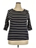Talbots 100% Pima Cotton Black 3/4 Sleeve Top Size 2X - photo 1