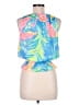 Lilly Pulitzer 100% Polyester Tropical Blue Sleeveless Blouse Size XS - photo 2