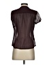 Ann Taylor LOFT 100% Polyester Black Burgundy Short Sleeve Blouse Size 4 Petite - photo 2