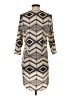 Renee C. 100% Polyester Chevron-herringbone Ivory Casual Dress Size S - photo 2