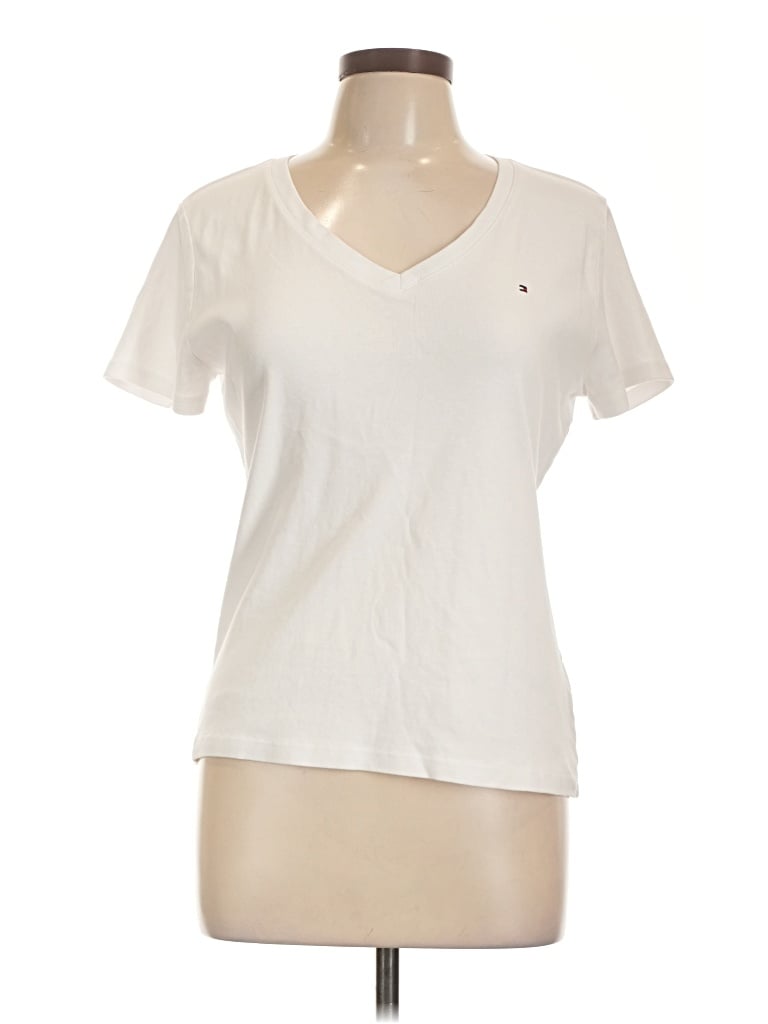 Pre-owned Tommy Hilfiger Short Sleeve T-shirt In Ivory