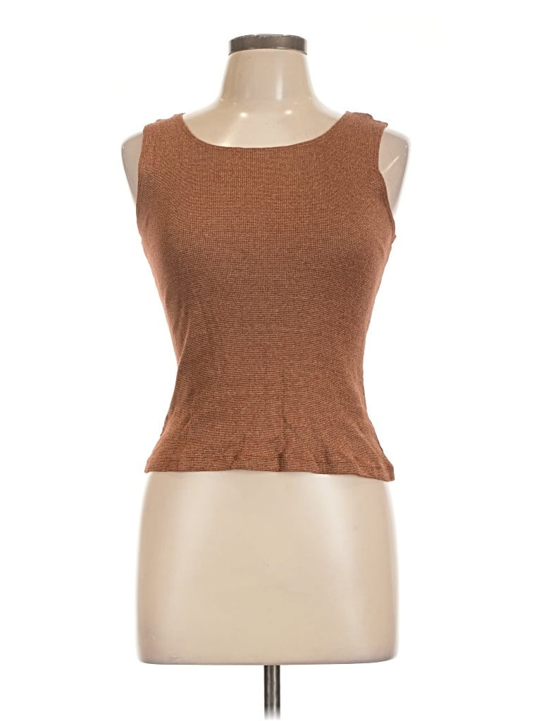 Pre-owned Coldwater Creek Sleeveless T-shirt In Brown