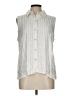 Blue B Silver Ivory Sleeveless Button-Down Shirt Size L - photo 1
