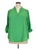 Unbranded 100% Polyester Green 3/4 Sleeve Blouse Size XXL - photo 1