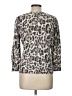 Banana Republic 100% Cotton Animal Print Silver Pullover Sweater Size Lg Petite - photo 2