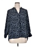 Nic + Zoe 100% Polyester Print Blue 3/4 Sleeve Blouse Size XL - photo 1