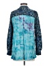 Soft Surroundings 100% Rayon Tropical Blue Long Sleeve Button-Down Shirt Size S - photo 2