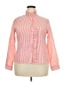Unbranded 100% Polyester Stripes Orange Long Sleeve Blouse Size XXL - photo 1