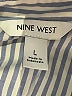 Nine West Stripes Blue Sleeveless Button-Down Shirt Size L - photo 7