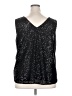 Ann Taylor LOFT 100% Polyester Black Sleeveless Blouse Size 20 - photo 2