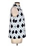 Talbots Argyle Blue Sleeveless Blouse Size L - photo 4