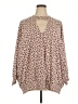 Torrid Floral Tan Long Sleeve Blouse Size 5X Plus (6) - photo 1