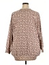Torrid Floral Tan Long Sleeve Blouse Size 5X Plus (6) - photo 2