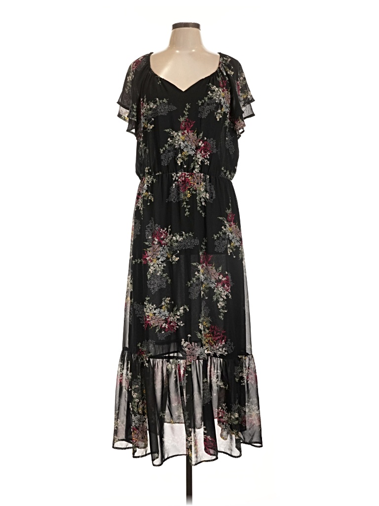 Pre-owned Style & Co Casual Dress In Black