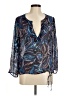 Chico's 100% Silk Blue 3/4 Sleeve Silk Top Size Med (1) - photo 1