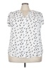 Fun2Fun 100% Polyester Print White Short Sleeve Blouse Size 3X - photo 1
