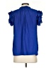 Rose + Olive 100% Polyester Blue Short Sleeve Blouse Size S - photo 2