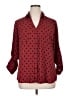 Express 100% Polyester Polka Dots Burgundy Long Sleeve Blouse Size XL - photo 1