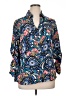 Express 100% Polyester Paisley Blue 3/4 Sleeve Blouse Size XL - photo 1