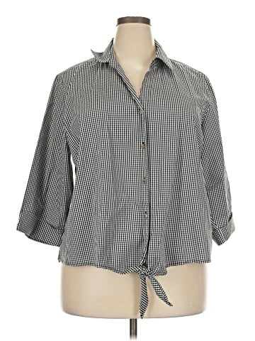 AK Anne Klein 3/4 Sleeve Button-Down Shirt (view 1)