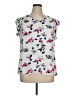 Nine West 100% Polyester Floral Silver Sleeveless T-Shirt Size 1X - photo 1