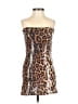 Edikted Animal Print Brown Cocktail Dress Size XS - photo 1