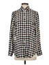 Equipment 100% Silk Checkered-gingham Gray Long Sleeve Silk Top Size XS - photo 1