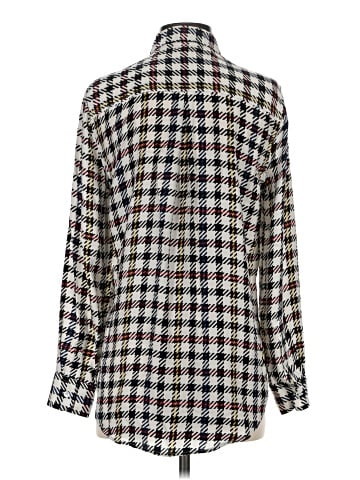 Equipment Long Sleeve Silk Top (view 2)