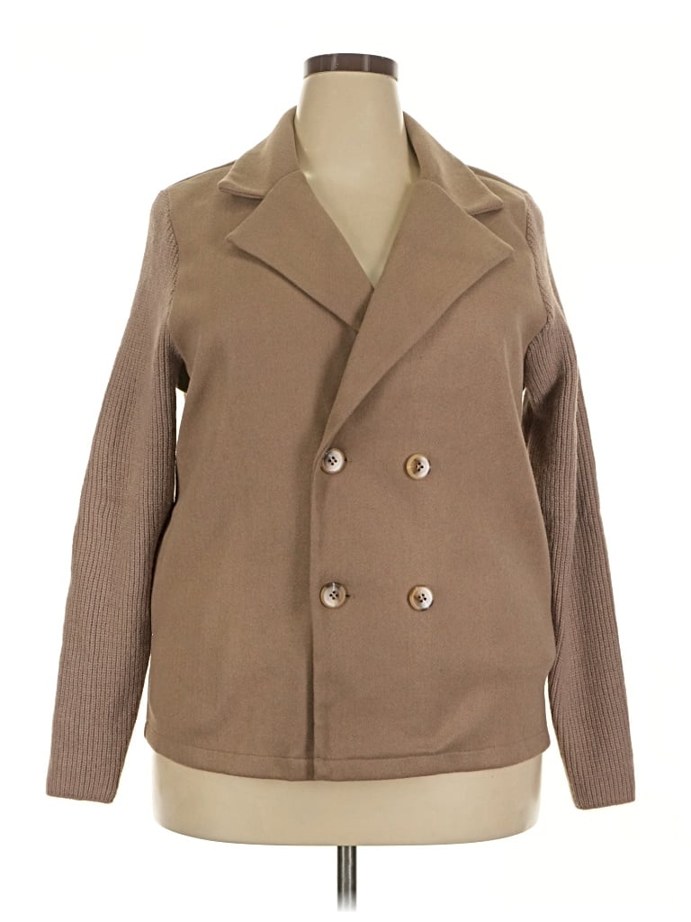 Pre-owned Unbranded Blazer Jacket In Tan