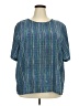 Kathie Lee 100% Polyester Blue Short Sleeve Blouse Size 26W - photo 1