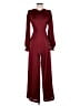 Express Solid Burgundy Jumpsuit Size XS - photo 1
