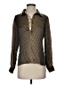 Tracy M. Metallic Brown Long Sleeve Blouse Size S - photo 1