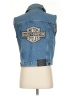 Harley Davidson 100% Cotton Blue Denim Vest Size S - photo 2