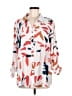 Assorted Brands Print Ivory 3/4 Sleeve Button-Down Shirt Size M - photo 1