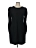 Express Outlet Solid Black Casual Dress Size L - photo 1