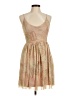 Please 100% Polyester Paisley Tan Cocktail Dress Size M - photo 1