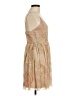 Please 100% Polyester Paisley Tan Cocktail Dress Size M - photo 4
