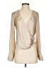 H&M 100% Polyester Tan Long Sleeve Blouse Size 4 - photo 1
