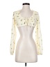 Princess Polly 100% Polyester Yellow Long Sleeve Blouse Size 4 - photo 1