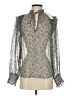 MNG Animal Print Silver Long Sleeve Blouse Size 2 - photo 1