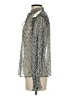 MNG Animal Print Silver Long Sleeve Blouse Size 2 - photo 5