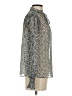 MNG Animal Print Silver Long Sleeve Blouse Size 2 - photo 4