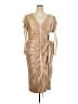 Mac Duggal 100% Polyester Metallic Gold Cocktail Dress Size 20 - photo 1