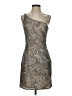 Scala 100% Silk Metallic Silver Cocktail Dress Size 4 - photo 1