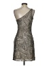 Scala 100% Silk Metallic Silver Cocktail Dress Size 4 - photo 2