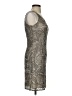 Scala 100% Silk Metallic Silver Cocktail Dress Size 4 - photo 4