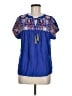 Jodifl 100% Rayon Blue Short Sleeve Blouse Size M - photo 1