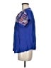 Jodifl 100% Rayon Blue Short Sleeve Blouse Size M - photo 5