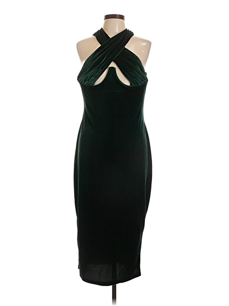 Pre-owned Prettylittlething Cocktail Dress In Green