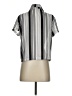 Unbranded 100% Polyester Stripes Silver Short Sleeve Blouse Size S - photo 2